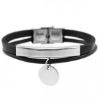 Kožený náramok s príveskom, dĺžka 19 cm