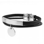 Kožený náramok s príveskom, dĺžka 18 cm