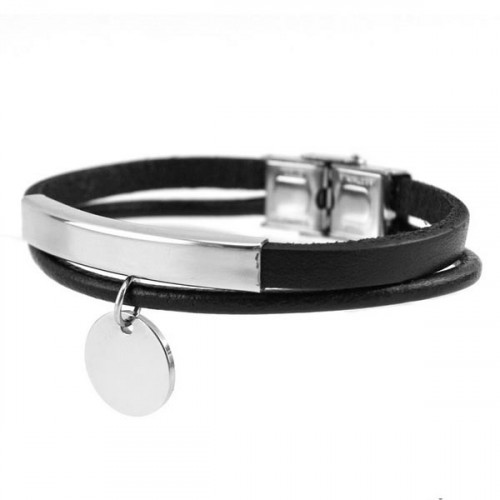 Kožený náramok s príveskom, dĺžka 18 cm