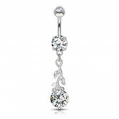 Piercing do pupku kytička, číra farba