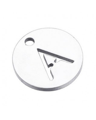 Drobný okrúhly oceľový prívesok - iniciála