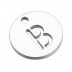 Drobný okrúhly oceľový prívesok - iniciála