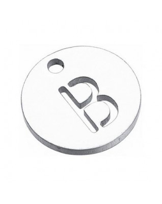 Drobný okrúhly oceľový prívesok - iniciála