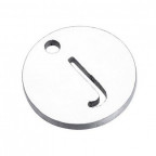 Drobný okrúhly oceľový prívesok - iniciála