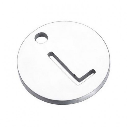 Drobný okrúhly oceľový prívesok - iniciála