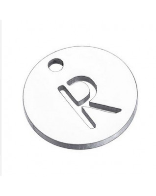 Drobný okrúhly oceľový prívesok - iniciála