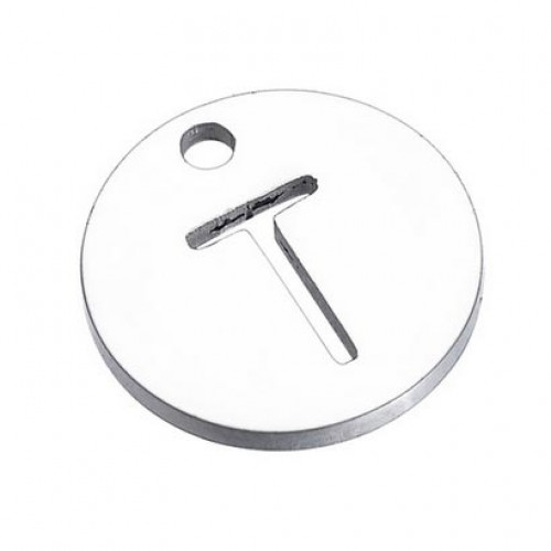 Drobný okrúhly oceľový prívesok - iniciála