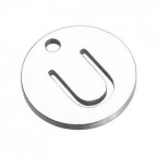 Drobný okrúhly oceľový prívesok - iniciála