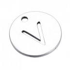 Drobný okrúhly oceľový prívesok - iniciála