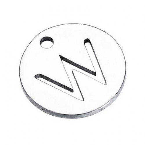 Drobný okrúhly oceľový prívesok - iniciála