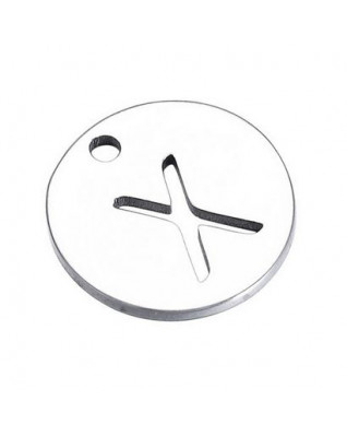 Drobný okrúhly oceľový prívesok - iniciála