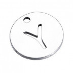 Drobný okrúhly oceľový prívesok - iniciála