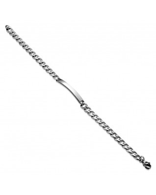 Dámsky oceľový náramok s doštičkou, dĺžka 18 cm