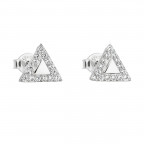 Strieborné náušnice trojuholníky so zirkónmi