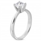 Oceľový prsteň so zirkónom