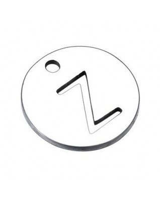 Drobný okrúhly oceľový prívesok - iniciála