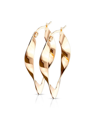 Pozlátené oceľové náušnice kruhy zvlnené