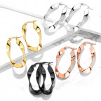 Pozlátené oceľové náušnice kruhy zvlnené