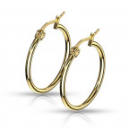 Pozlátené oceľové náušnice - kruhy 25 mm