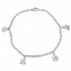 Oceľový náramok na nohu / ruku so štvorlístkami