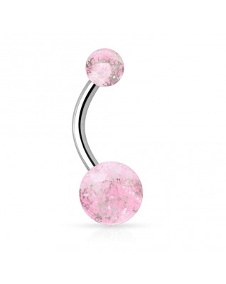 Piercing do pupku - banánik s trblietkami