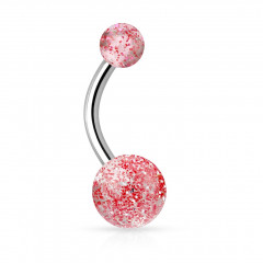 Piercing do pupku - banánik s trblietkami
