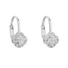 Strieborné dievčenské náušnice s čírymi zirkónmi