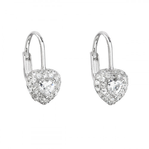 Strieborné dívčí náušnice s čírymi zirkonmi