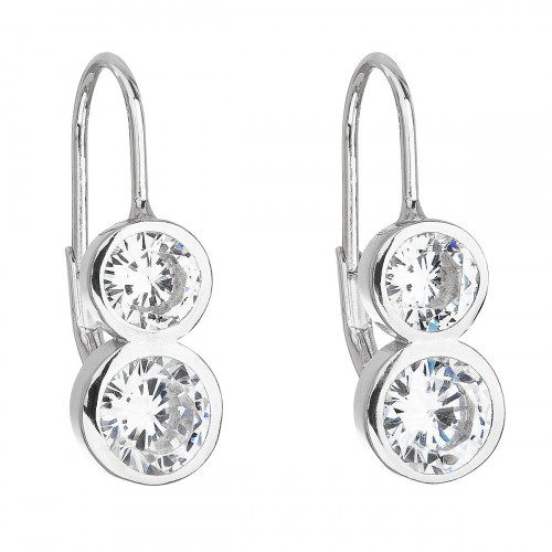 Strieborné náušnice s 2ma zirkónmi