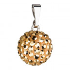 Strieborný prívesok s gulička Crystals from Swarovski® Gold