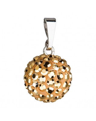 Strieborný prívesok s gulička Crystals from Swarovski® Gold