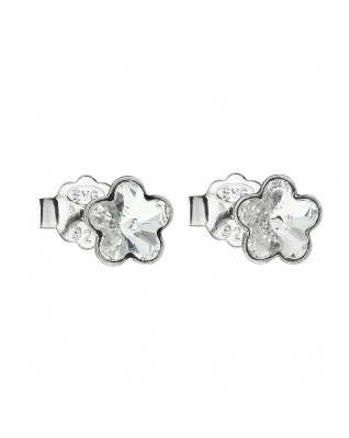 Strieborné náušnice kvietky Crystals from Swarovski® Crystal