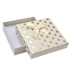 Darčeková krabička na súpravu, biela so zlatými bodkami