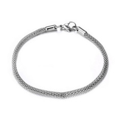 Oceľový náramok okrúhly, šírka 3 mm, dĺžka 20 cm