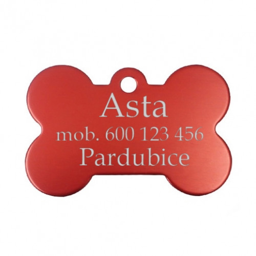 Hliníkové psie známka kosť