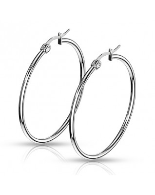 Oceľové náušnice - kruhy 40 mm