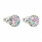 Strieborné náušnice s kryštálmi Crystals from Swarovski®, Sakura