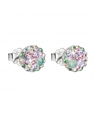 Strieborné náušnice s kryštálmi Crystals from Swarovski®, Sakura