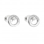 Strieborné náušnice s krúžkami so zirkónmi