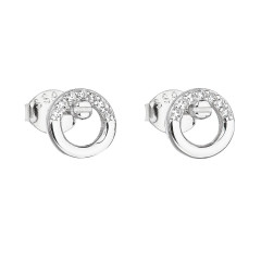 Strieborné náušnice s krúžkami so zirkónmi