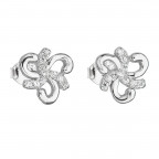 Strieborné náušnice s kvietkami so zirkónmi