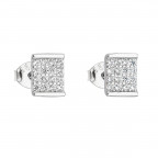 Strieborné náušnice obdĺžniky so zirkónmi