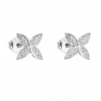 Strieborné náušnice s kvietkami so zirkónmi