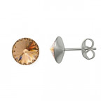 Oceľové náušnice Crystals from Swarovski ® 6mm, LIGHT PEACH