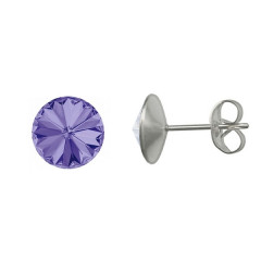 Oceľové náušnice Crystals from Swarovski ® 6mm, TANZANITE