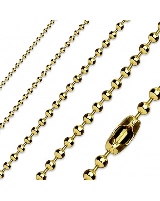 Guľôčková retiazka pozlátená, hr. 2 mm