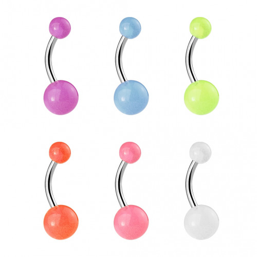 Svietiaci piercing do pupku - banánik