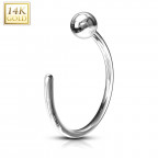 Zlatý piercing do nosa kruh, 0,8 x 8 mm, Au 585/1000