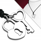 Náhrdelník s oceľovým zámočkom a kľúčom