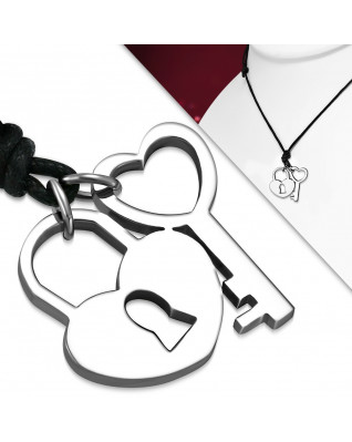 Náhrdelník s oceľovým zámočkom a kľúčom